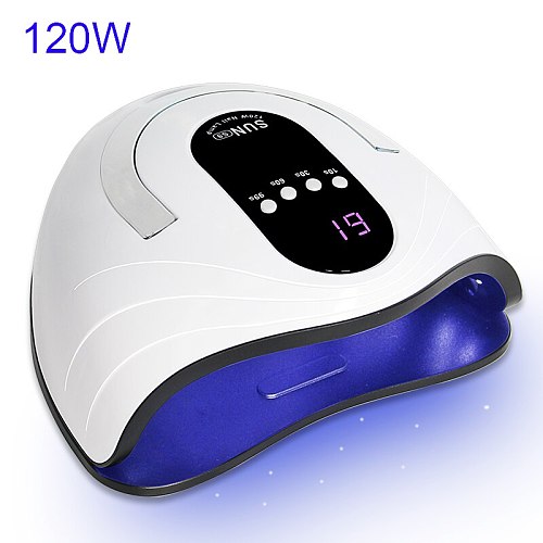 120W Newest High Power Gel Lamp 42 LED UV Lamps Fast Curing Nail Dryer With Big Room and Timer Smart Sensor Nail Tools
