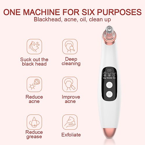 USB Vacuum Suction Blackhead Remover Nose Facial Pore Cleaner Spot Acne Black Head Pimple Removal Beauty Face Skin Care Tools