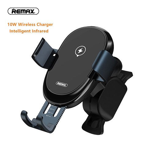 Remax Qi Wireless Car Charger For iPhone Xs Max Xr X Samsung S10 S9 Intelligent Infrared Fast Wirless Charging Car Phone Holder