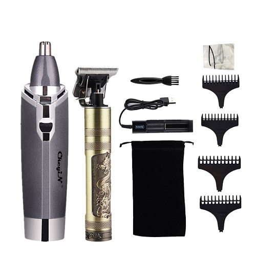 USB Rechargeable Hair Clipper Electric hair trimmer Cordless Shaver Trimmer Men Barber Hair Cutting Machine men+ Nose Trimmer