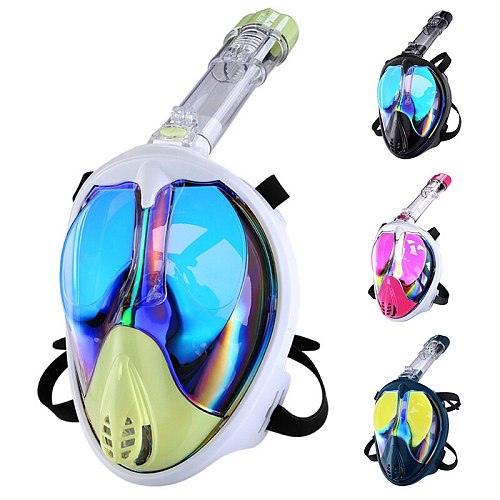 Diving Mask Scuba Underwater Anti Fog Wide View Swimming Snorkel Mask for Kid Adult Full Face Snorkeling Mask Diving Equipment