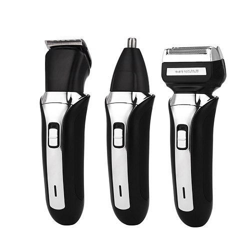 3 In 1 Electric Shaver Razor Men Shaving Machine Rechargeable Hair Clipper Nose Hair Trimmer Titanium Alloy Blade Beard Trimmer