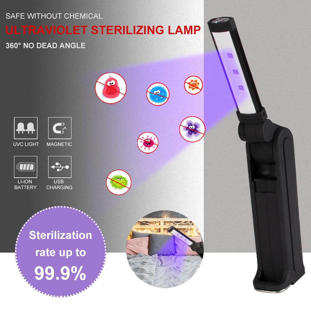 UVC Beads LED Disinfection Light Built In Rechargeable Battery LED Ultraviolet Lamp Disinfection Germicidal Lamp For Wand Home