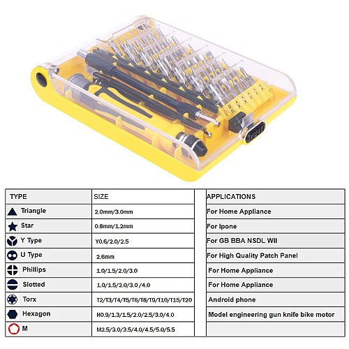 46 in 1 Magnetic Screwdriver Set Precision Screw Driver Repair Tools Screwdrivers for Phone PC with Tweezer or Flexible Rod