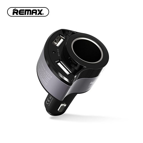 REMAX Dual USB Car Charger with Cigarette Lighter Socket 4.8A Fast Charger Adapter Car Charging for redmi Samsung GPS dvr tablet