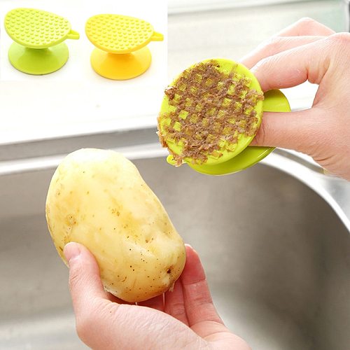 Carrot Yam Potato Brush Ginger Peeler Cleaner Brush Plastic Scraper Fruits Vegetable Brushes Easy Cleaning Kitchen Accessories