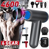 4600r/min Therapy Massage Guns 6 Gears Muscle Massager Pain Sport Massage Machine Relax Body Slimming Relief With 4 Heads
