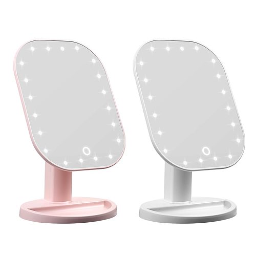 LED Mirror Touch Dimmer Touch Screen Makeup Mirror Luxury Mirror With 20 LED Lights 180 Degree Adjustable Table MakeUp Mirror