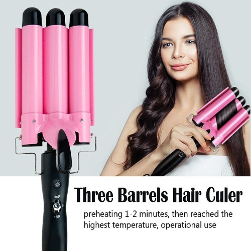 Big Wave Hair Waver Hair Curler Triple Barrel Curling Iron Professional Hair Crimper Curling Tongs 25mm 32mm Hair Styling Tools