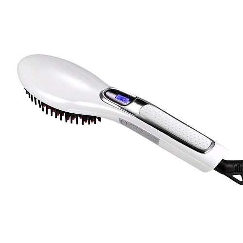 Ceramic Electric Hair Straightening Brush Hair Straightener Comb Straightner Brush Wet & Dry Hair Styling Tools LCD Display