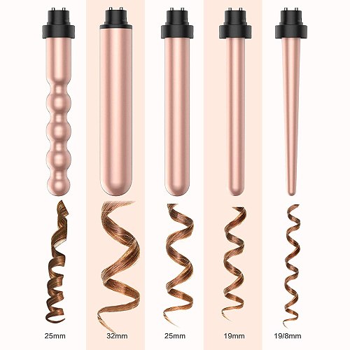 Hair Curling Iron 5-in-1 Professional Hair Curler Roller Bar Hair Waver Crimper Curling Wand Styling Tools Hair Crimping Iron