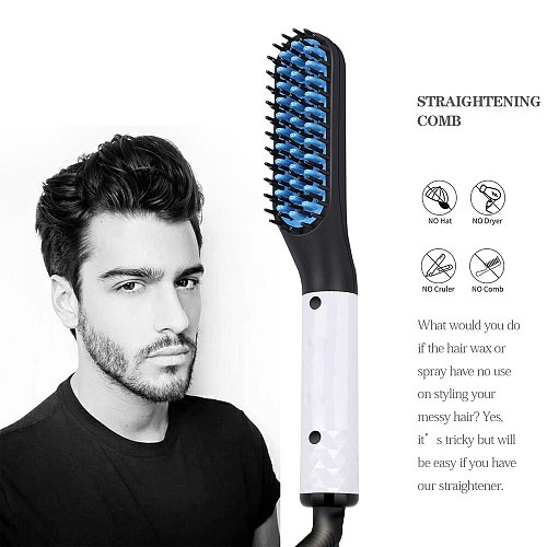 Electric Beard Straightening Comb Multifunctional Hair Comb Brush Beard Straightener Hair Straightener Quick Hair Styler For Men