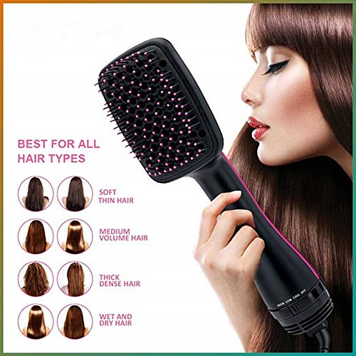 Portable Hair Dryer With Brush Hot Air Brush Electric Blow Dryer Comb Hair Straightener Comb Curling Brush Tangle Hair Comb