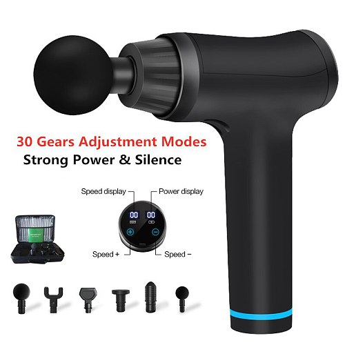 2600-9500r/min Muscle Massage Gun Sport Therapy Massager Body Relaxation Pain Relief Massager with 2400mAh Quickly Charged
