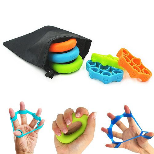 3 Levels Finger Stretcher Resistance Bands Finger Grip Exerciser Hand Grip Trainer Rings for Relieve Pain Injury Rehabilitation