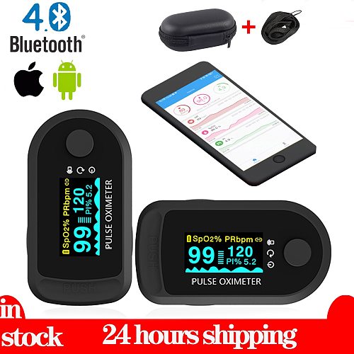 Bluetooth APP pulse oximeter Sleep monitoring data record oximetro de dedo Spo2 PR PI monitor Support Android iOS