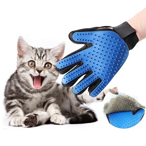 Dropshipping Pet Cat Grooming Gloves Dog Hair Remover Gentle Silicone Deshedding Brush Cleaning accessories gant toilettage chat