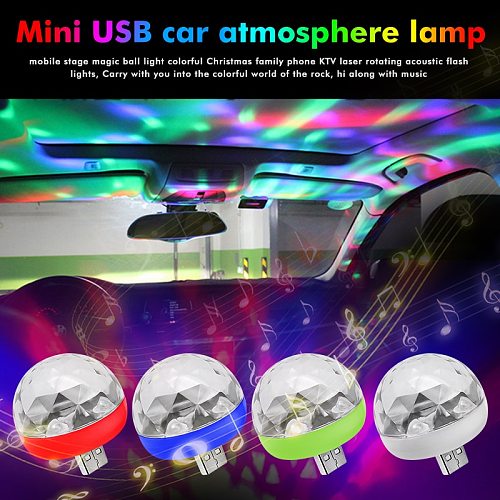 Mini USB LED Disco Stage Light Portable Family Party Magic Ball Colorful Light Bar Club Stage Effect Lamp For Mobile Phone