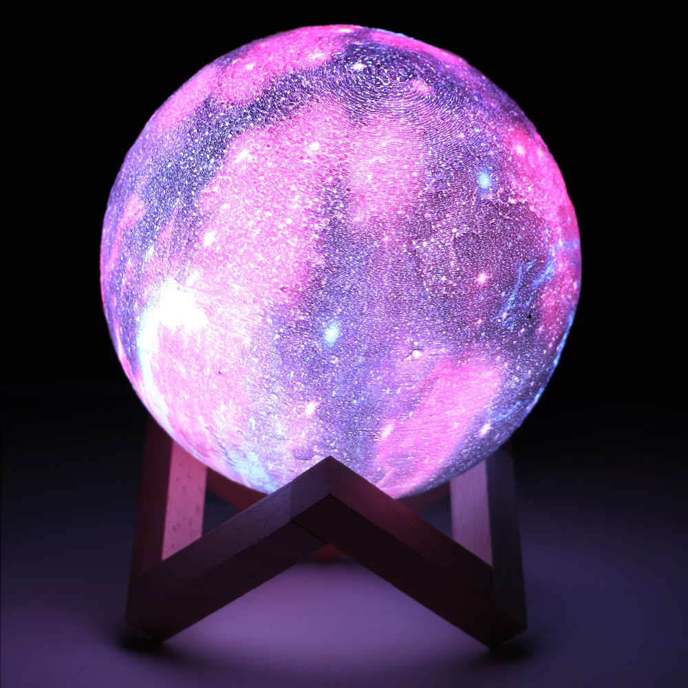 Coquimbo 16 Colors 3D Printing Moon Lamp With Remote Control Starry Sky Galaxy Light Built In Rechargeable Battery Night Lamp