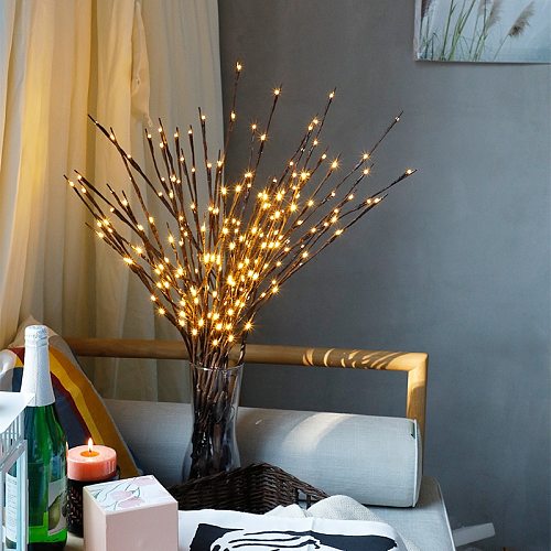 The Light Garden Floral LED Willow Branch Lamp Battery-Operated 20 Bulbs For Home Christmas Party Garden Decoration