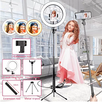 Led Ring Light with Tripods Stand Photography Dimming Video Live Youtube TikTok 10 Inch Selfie RingLight Phone Makeup 26cm