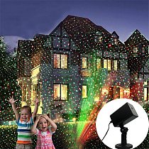 Christmas Red & Green Laser Projector Lights Waterproof Outdoor Garden Yard Landscape Spotlights for Holidays Parties Events