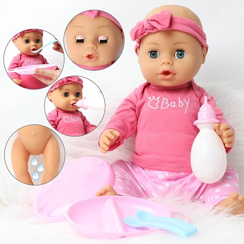 46cm Bebe reborn doll long hair DIY kids toys 18 inch Fashion Realistic Soft silicone Baby doll Clothes comb set Boneca gifts