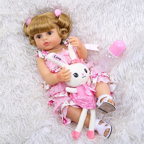 55CM bebe doll reborn toddler girl doll full body silicone soft real touch flexible anatomically correct
