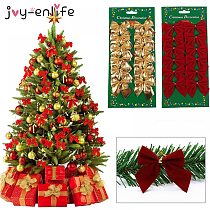 Joy-Enlife 12pcs/lot  Bow Tie Christmas Tree Decoration Christmas Pendant Tree Decoration Baubles Fashion New Year Supplies