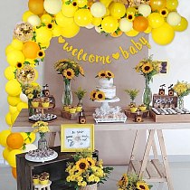 Sunflower Yellow Balloon Garland Arch Kit Baby Shower Ballons Happy 1st Birthday Party Decor Kids Wedding Birthday Baloon