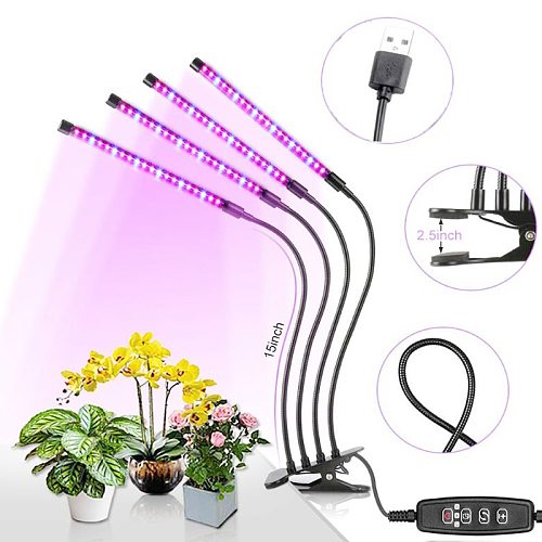 Full Spectrum LED Grow Light DC5V 9W 18W 27W 36W Flexible Clip USB Power Supply Desktop Plant Growth Light For Flower Plant Lamp