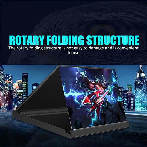 New 12'' 3D Screen Magnifier, Phone Screen Enlarger HD Movie Amplifier Foldable Cell Phone Holder Stand for All Mobile Phones