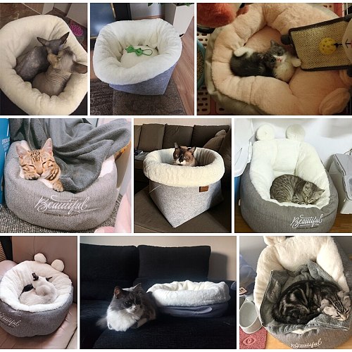 Hoopet Cat Bed Cat House Pet Dog House for Cat Bench for Cats Cotton Pets Products Puppy Soft Comfortable Winter House