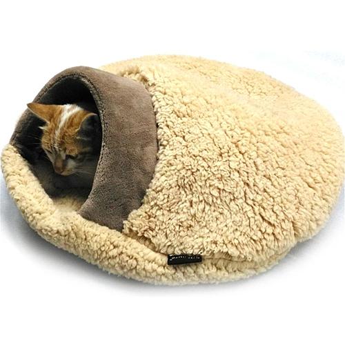 Winter Warm Cat Bed Soft Plush Kitten Cave House Cozy Puppy Nest Kennel Portable Small Dogs Sleeping Bag Cushion Thicken Pet Bed