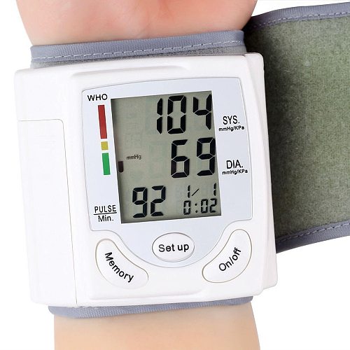 Blood Pressure Monitor Upper Arm Pulse Gauge Meter BP Heart Beat Rate Tonometer Digital LCD Sphygmomanometer  Health Monitors