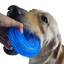 S/XL Squeak Chew Pet Toys For Golden Retriever Large Dogs Training Funny Chew Thorn Circle Ring Small Dog Toys Sound Interactive