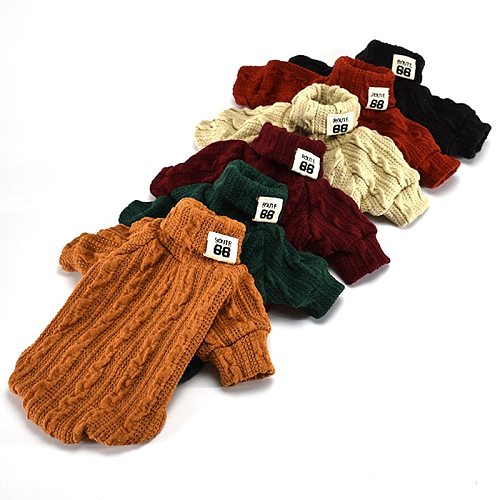Pet Dog Cat Turtleneck Sweater Winter Warm Knitted Dog Clothes for Small Dogs Chihuahua Clothing Puppy Coat Jacket Pets Products