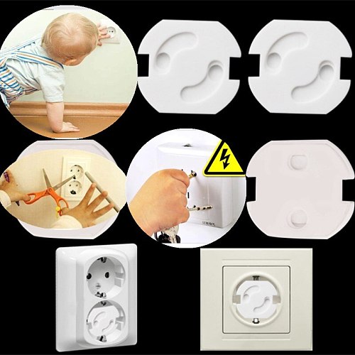 5Pcs/Lot Baby Safety Rotate Cover 2 Holes EU Standard Children Electric Protection Socket Plastic Baby Locks Child Proof Sockets