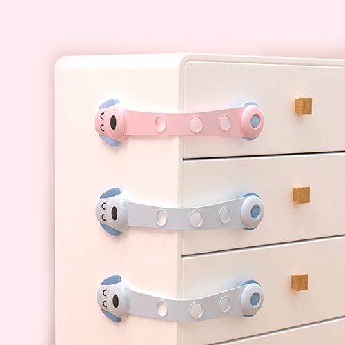 10Pcs Baby Safety Lock Baby Child Safety Care Cartoon Locks for Baby Protection Drawer Door Cabinet Cupboard Toilet Locks Straps