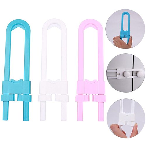 5Pcs/Pack Baby Safety Lock U Shape Adjustable Multi-function Baby Cabinet Locks Children Home Protection ABS Plastic Safety Lock
