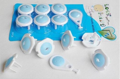 6 pcs Child Electric Socket Outlet Plug Two Phase Safe Lock Cover Baby Kids Safety Protection Russian EU European Euro security