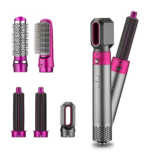 5 In 1 MultiFunctional Hair Dryer Comb Hot Air Styler Comb Straightening Curling Iron Roll Styling Brush Hair Styling Tool