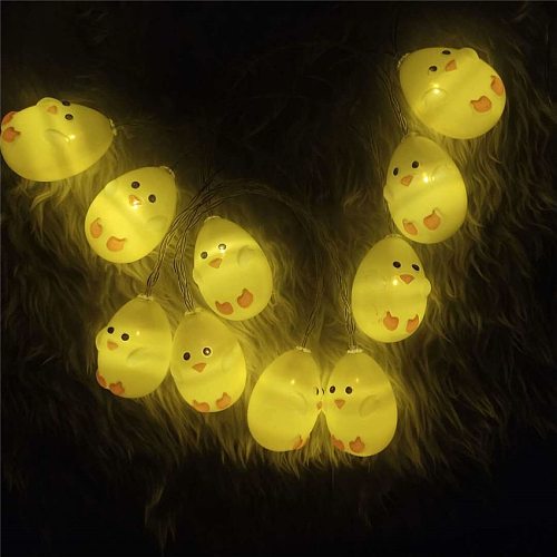 10Leds Yellow Chick/Egg LED String Light Glow Indoor Outdoor Easter Wedding Party Home decor LED Fairy Light kid room dress up
