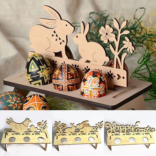 Easter Egg Storage Rack Holder Rabbit Hen Happy Easter Decorations for Home Easter Egg Organizer for Home Shop Windows Ornament