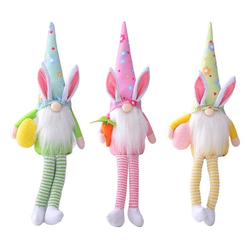 Easter Bunny Long Leggs Gnomes Handmade Swedish Tomte Rabbit Plush Toys Doll Ornaments Spring Gifts Holiday Home Party Decoratio