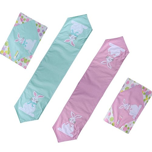 Bunny Rabbit Easter Eggs Table Runners Modern Tablecloths Party Decoration Table Chair Runner Easter Decorations for Home Decor