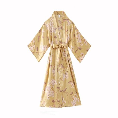Print Bride Wedding Robe Summer Womens Bathrobe Bridesmaid Nighty Sleepwear Satin Sleep Kimono Nightdress Casual Home Nightgown