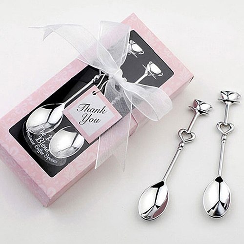 Gift Spoon Coffee Tableware Couples Love Heart 2 Pcs/Set Valentines Day Gift Mother's day gift Stainless Steel Spoon