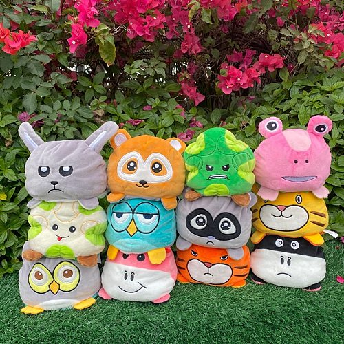 Kawaii Two-sided Cat Unicorn Plush Toys Mood Octopus Emotion Cat Gato Doll Double-Sided Flip Doll Peluches For Pulpos Kid Gift