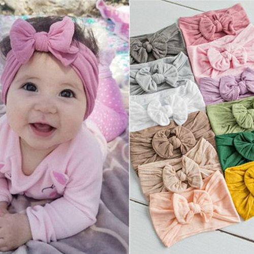 Newborn Baby Headband Headwear Turban Knotted bow Baby Hair Accessories Hair Bands for Baby Girls Toddler Elastic Head Bandages